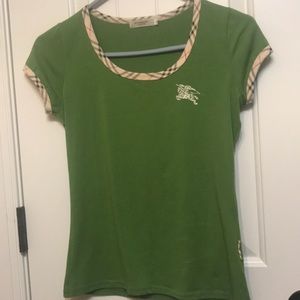Burberry Green Cotton T-Shirt